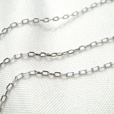 K18ホワイトゴールド アズキ「小豆」チェーン 50cm 1.0mm | ネックレス