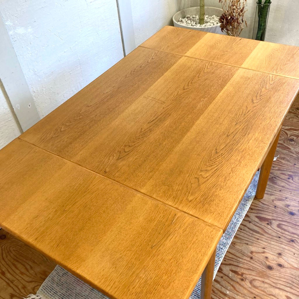 日進木工 オーク材 伸長式 ダイニングテーブル ヴィンテージ 中古