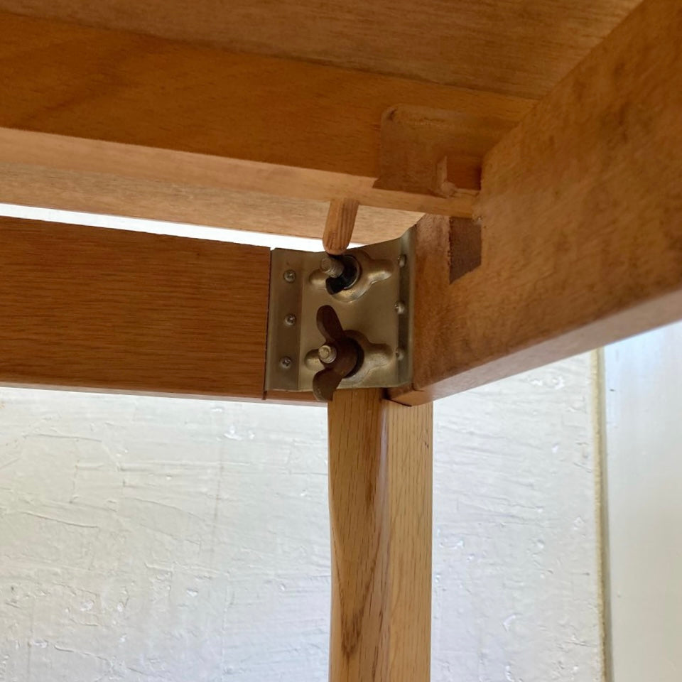 日進木工 オーク材 伸長式 ダイニングテーブル ヴィンテージ 中古