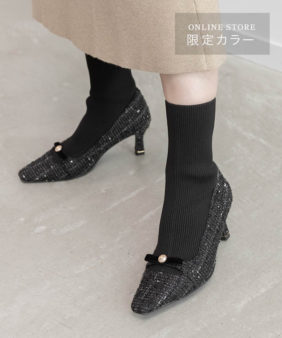 SALE】パールリボンニットドッキングブーツRANDA公式サイト