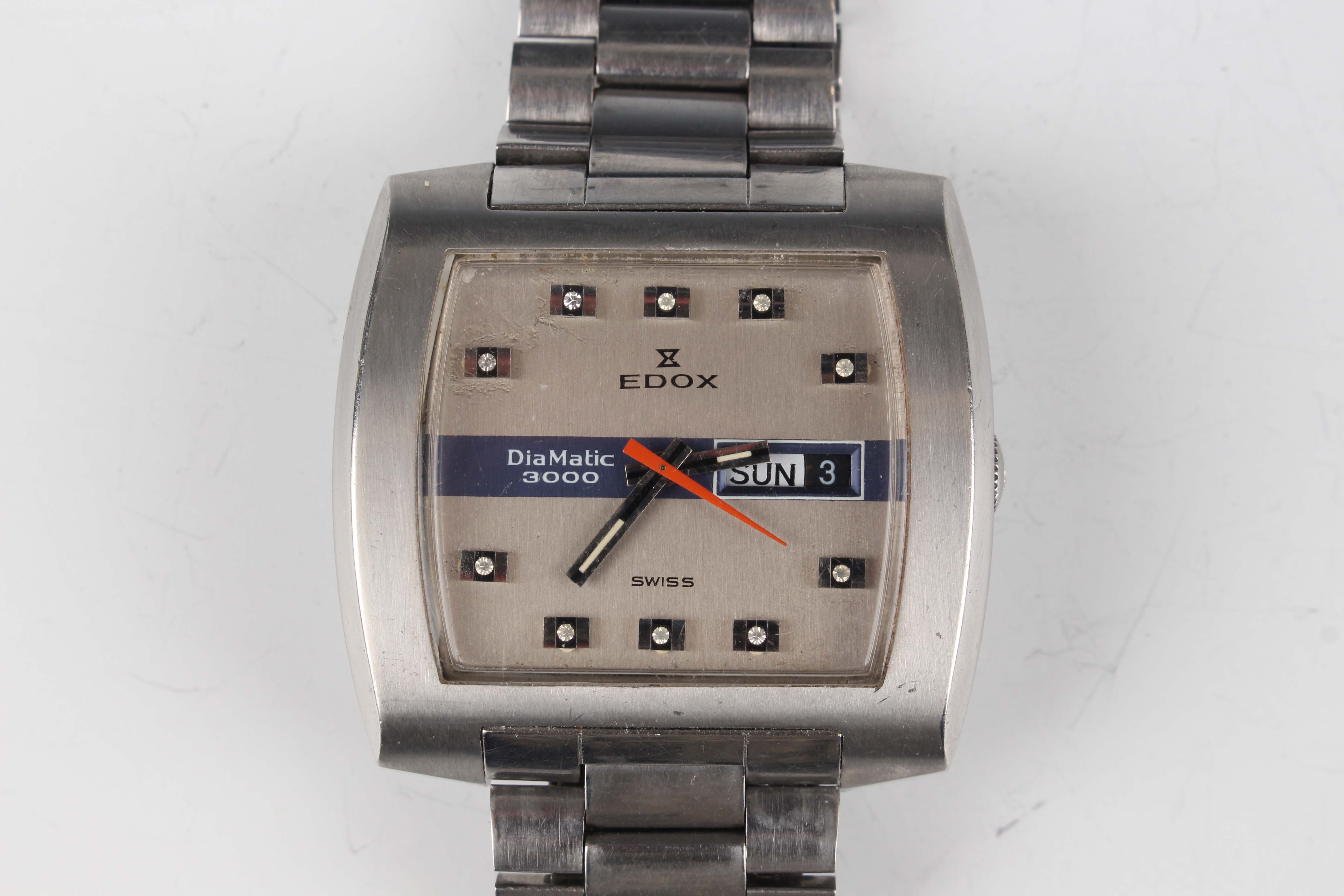 An Edox Diamatic 3000 stainless steel gentleman's bracelet