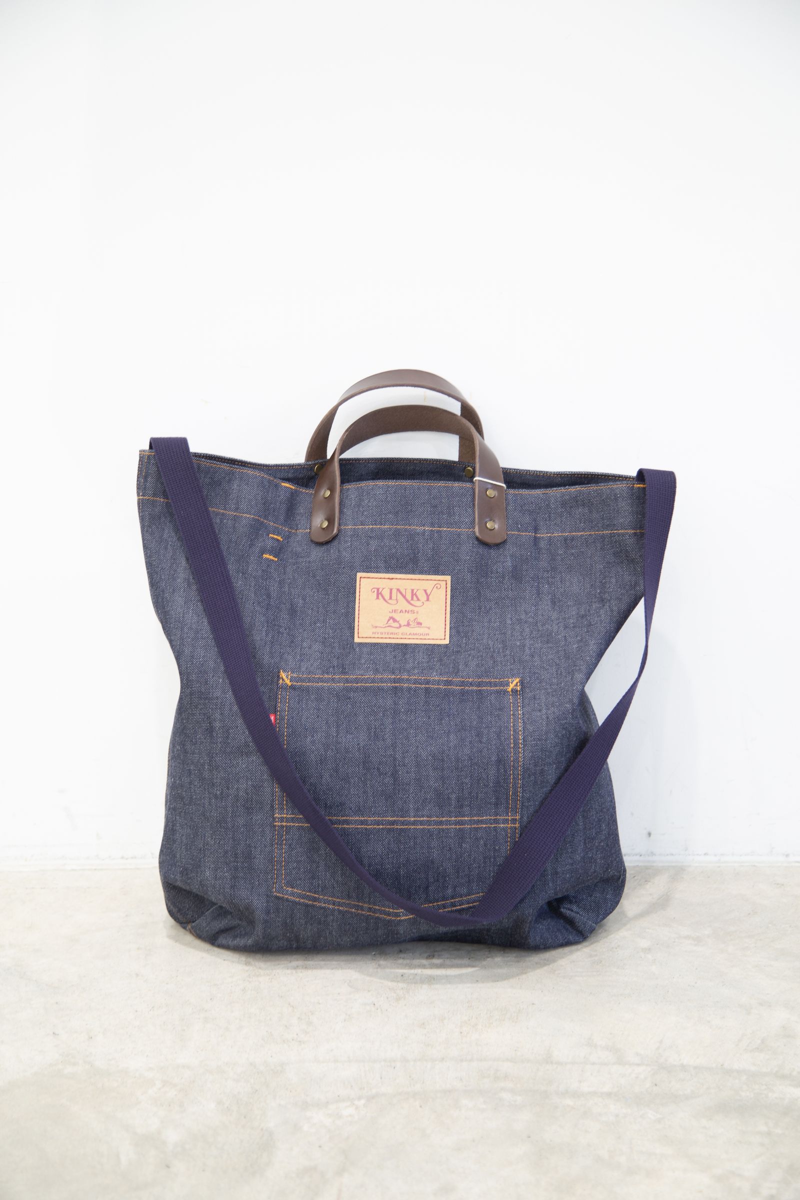 HYSTERIC GLAMOUR - SMOKING GIRL デニムトートバッグ / ライト