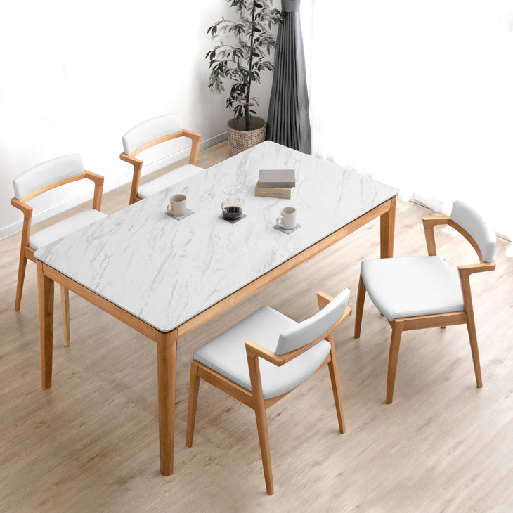 幅160］4人掛け 大理石調 ダイニングテーブル5点 セット チェア4脚