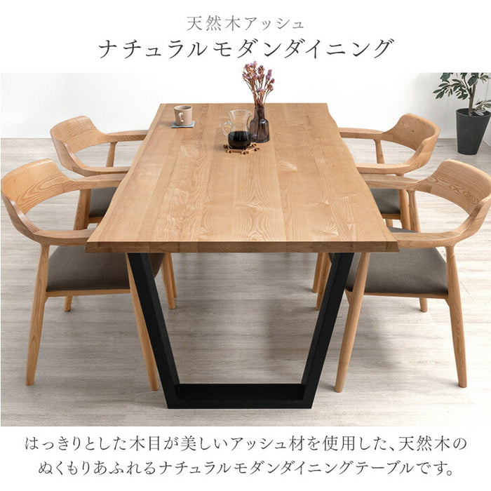幅160］天然木 ダイニングテーブル 単品 4人掛け 長方形 木製 北欧 黒