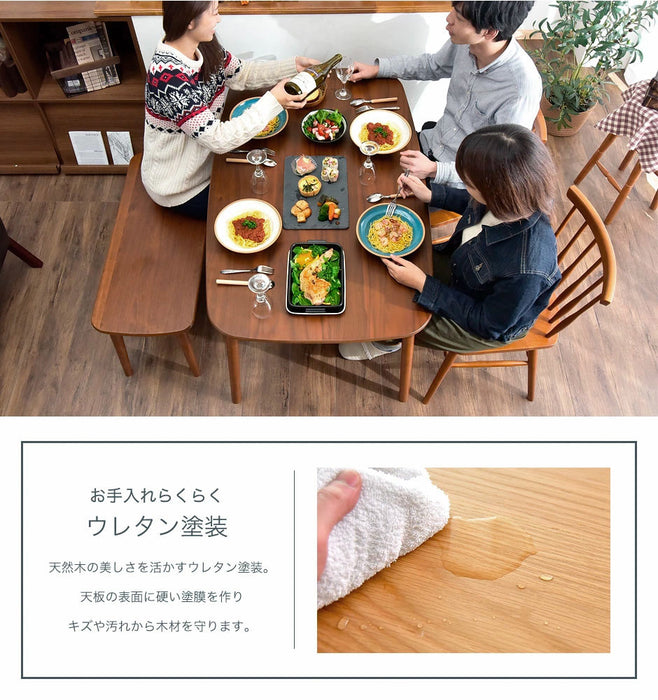幅120㎝］4人掛け ダイニングテーブル4点セット 長方形 チェア 天然木
