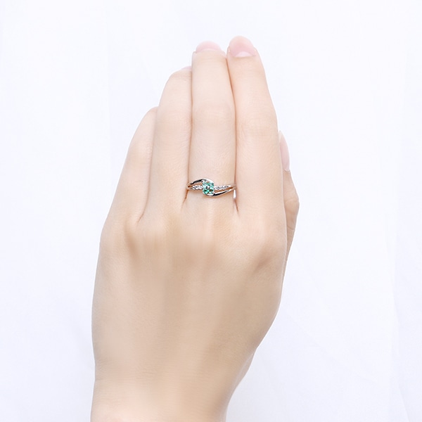 K10ホワイトゴールドエメラルドリング(RFR073)|TSUTSUMI（ジュエリー