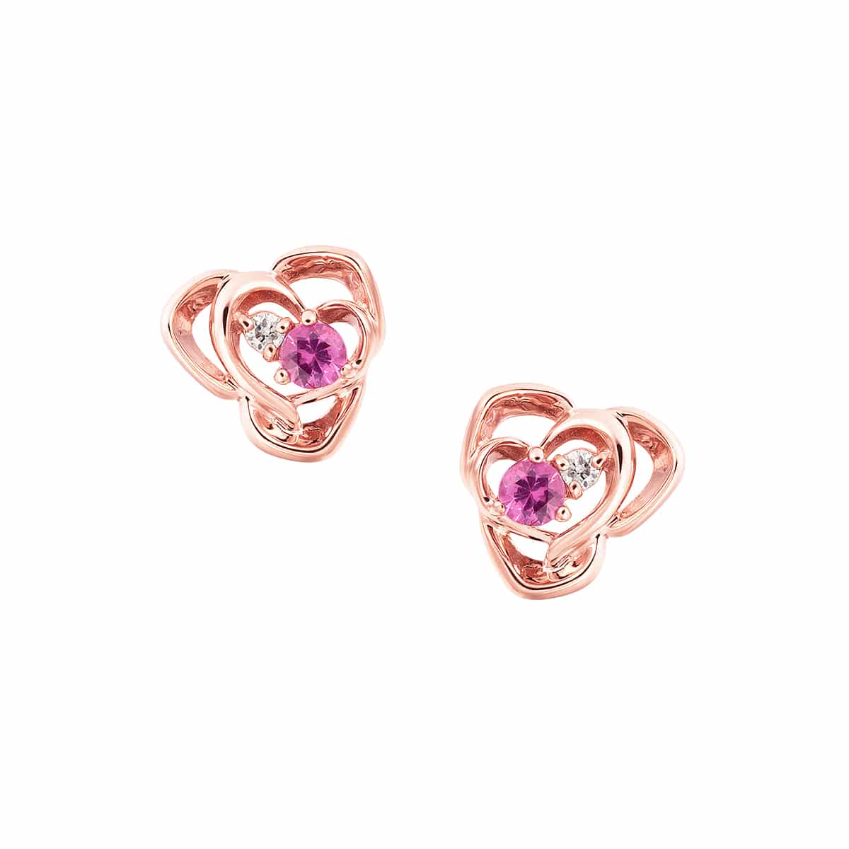 K10ピンクゴールドルビーピアス(RPE042-004)|TSUTSUMI（ジュエリー