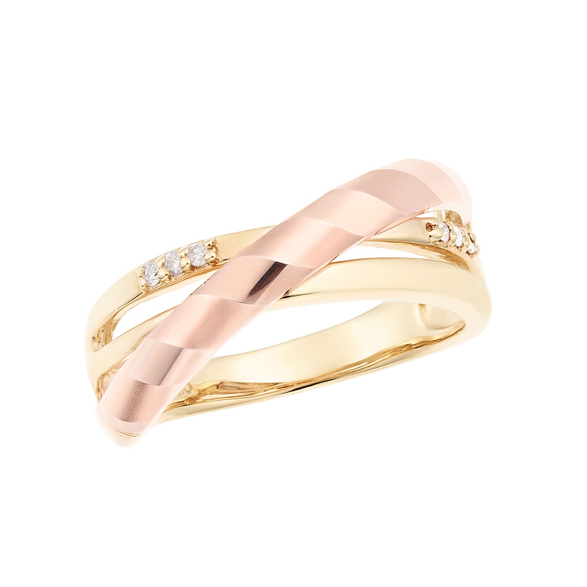 K10イエローゴールド/K10ピンクゴールドダイヤモンドリング(RFR064-001