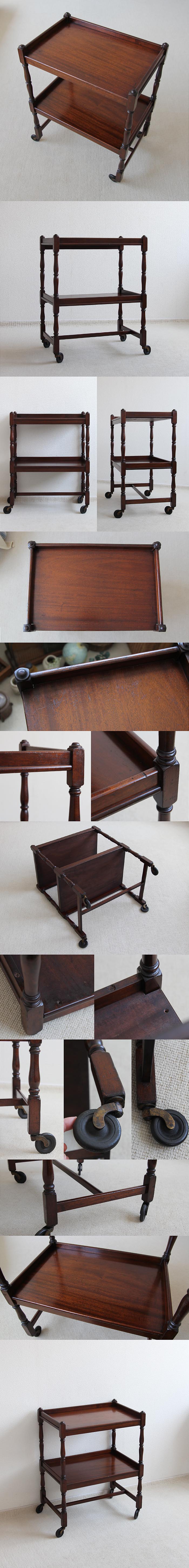 イギリス アンティーク キッチンワゴン トロリー 英国 マホガニー 収納