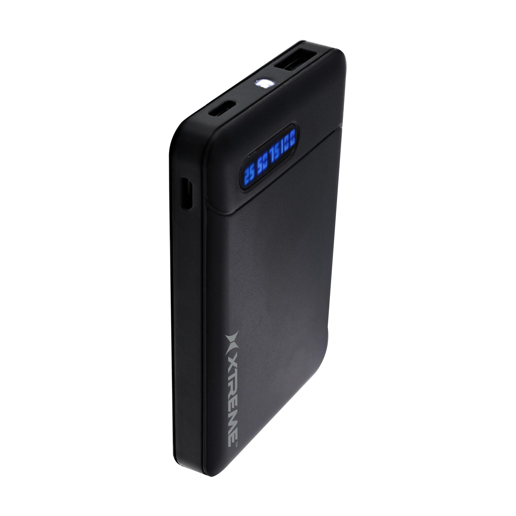 5000mAh Type-C Power Bank with Digital Display, Dual USB Outputs, and