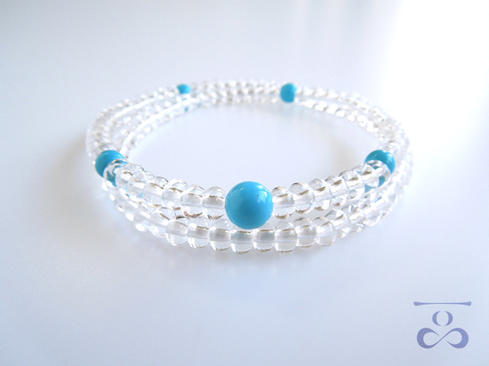 一品(ひとしな)】108ブレス「水晶×トルコ石」 お数珠の安田念珠店へ