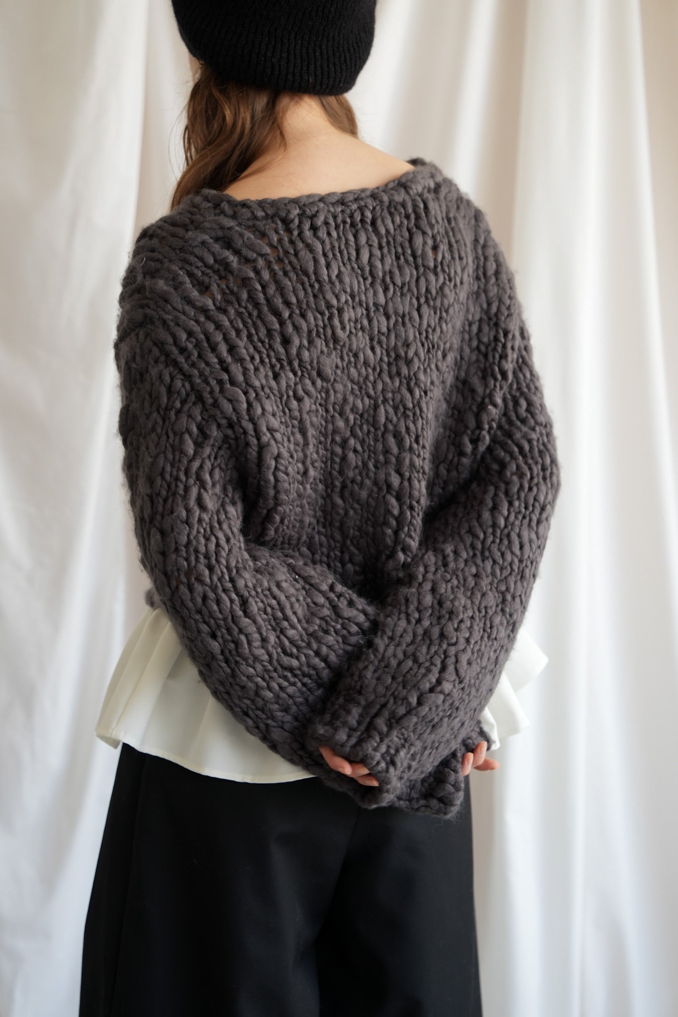 frill hand knit cardigan – Acka online store