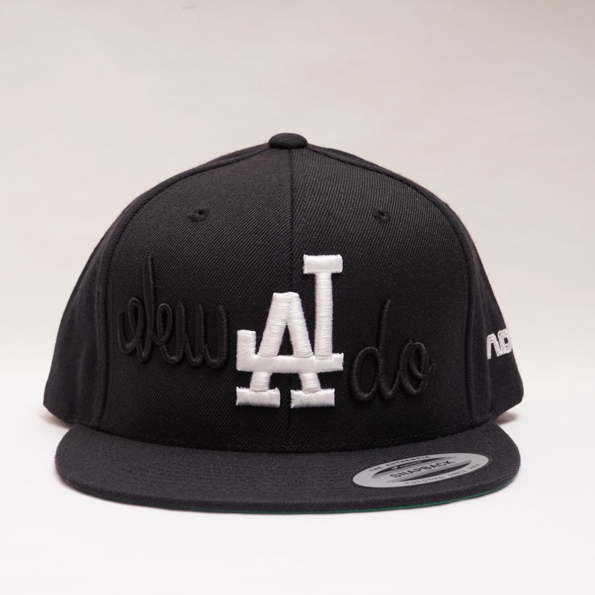 アドラーブル 反対のlaキャップ ブラック 逆ロゴ ウール帽子 ADOLUVLE