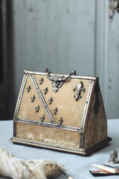 アンティークソーイングボックス 裁縫箱 手芸 メルスリー フランス