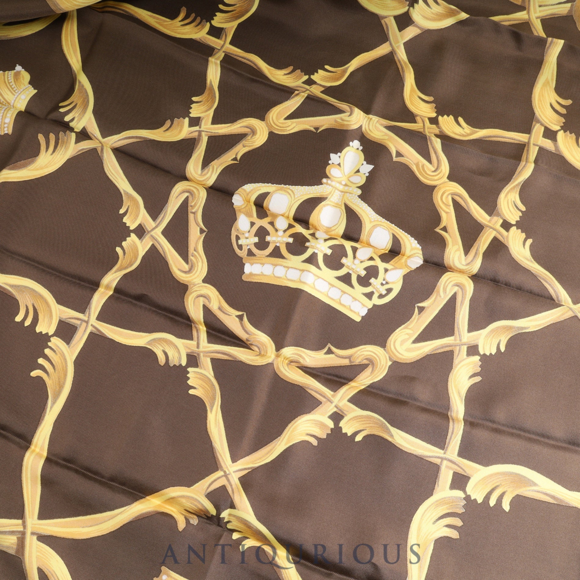 エルメス スカーフ カレ90 王冠柄 ブラウン SILK100% | 東京銀座の