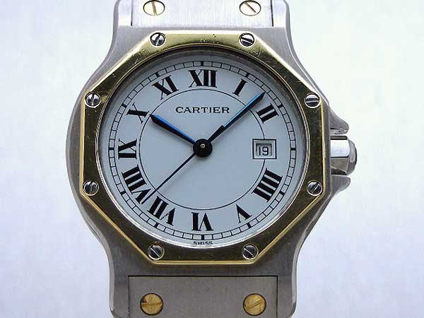 カルティエ サントス デイト ボーイズ オクタゴン オートマチック