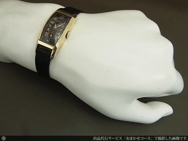 グリュエン カーベックス ロングトノーケース 金張り ブラックダイヤル