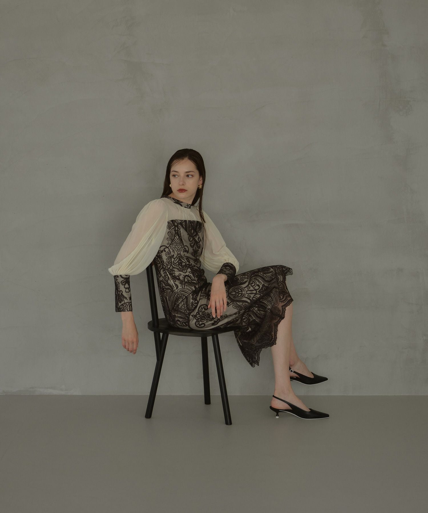 アンドレスド ダマスクギャザードレス 結婚式 お呼ばれ ドレス