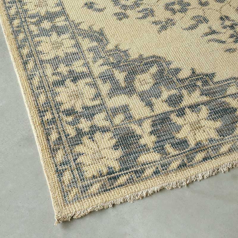 ヴィンテージ風ラグ【試作品】 ウール100％絨毯 [DP02df] ベージュ