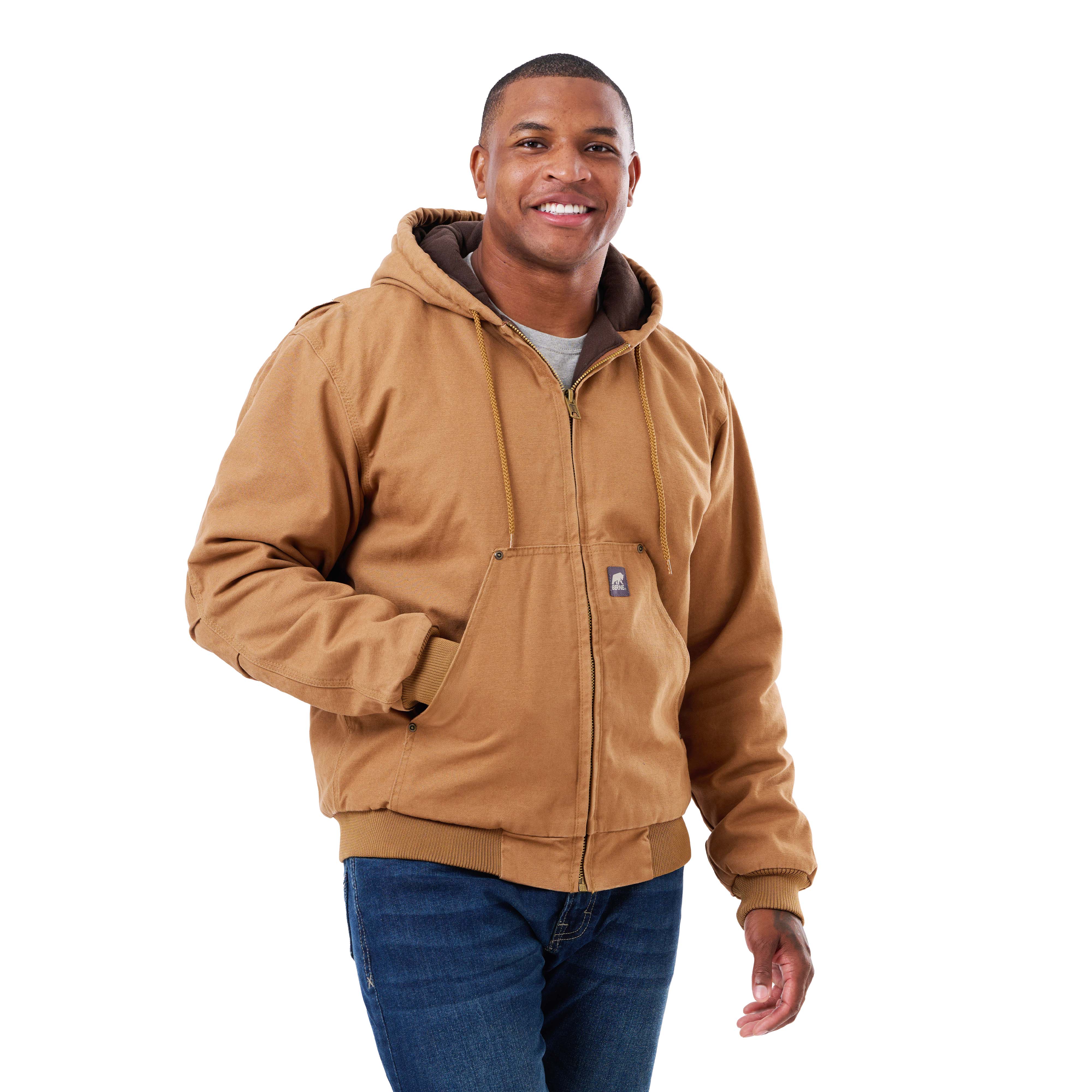 Men's Washed Duck Hooded Outdoor Work Jacket – Berne Apparel