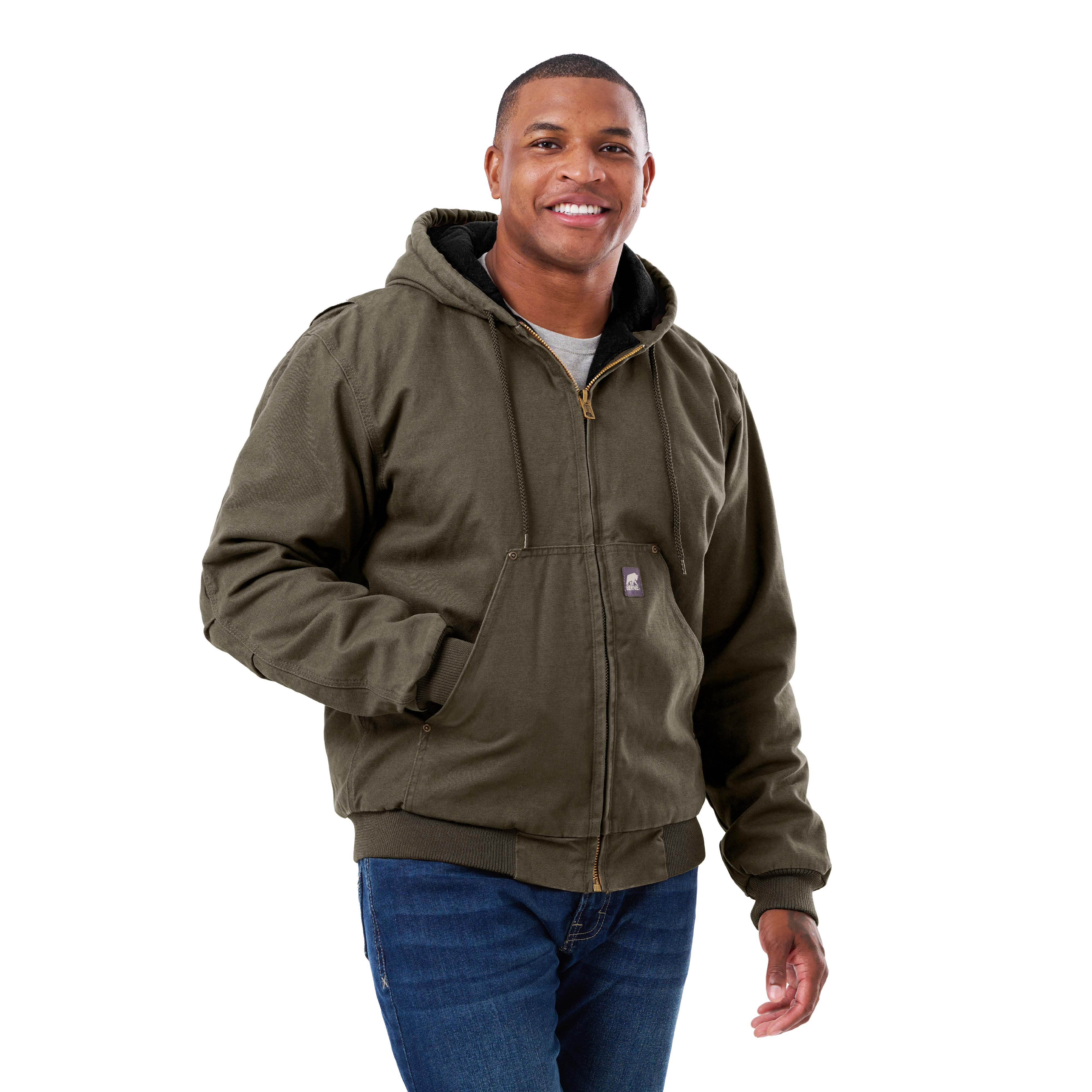Men's Washed Duck Hooded Outdoor Work Jacket – Berne Apparel