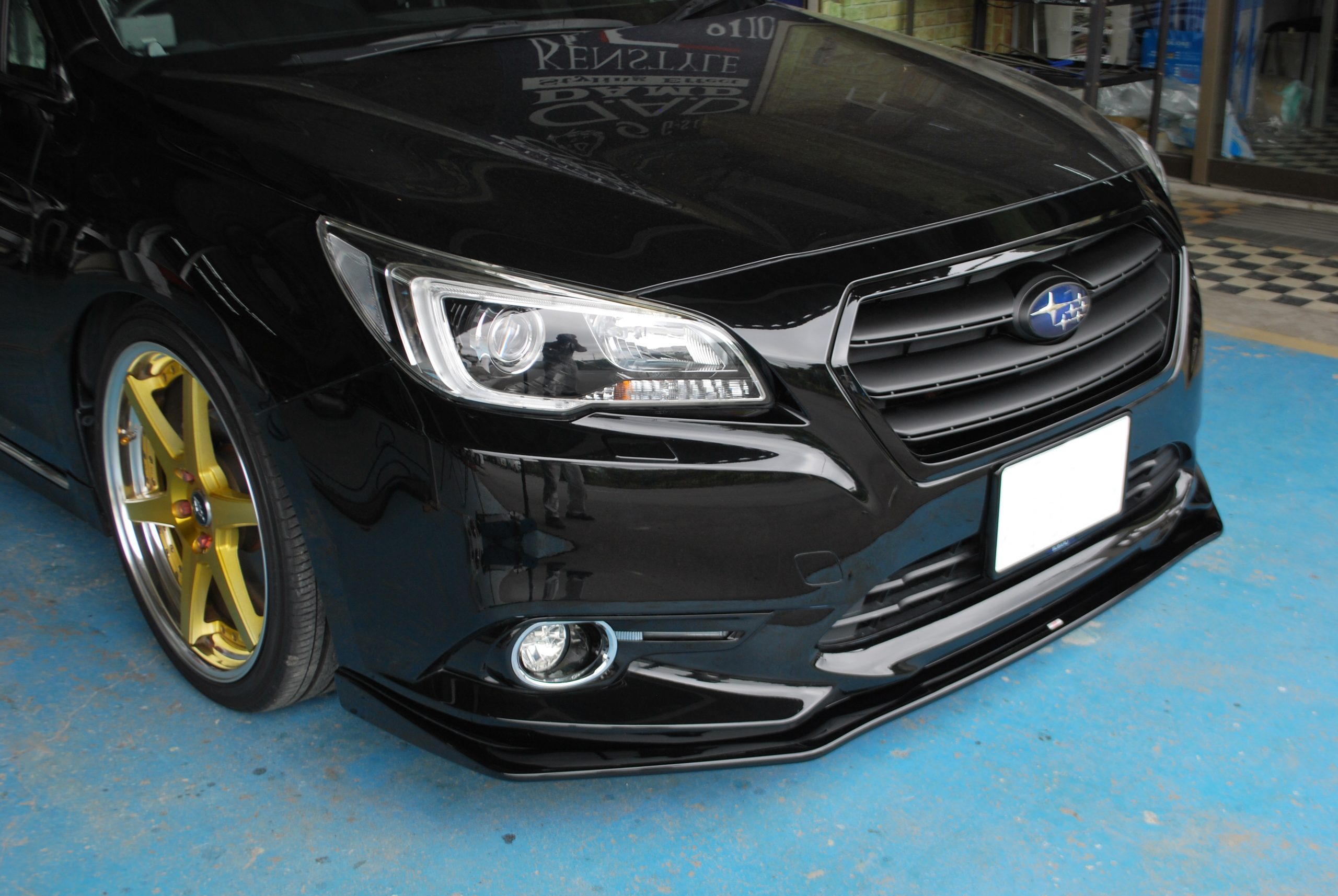 スバル：レガシィ フロントグリルカスタム マットブラック塗装│エアロ