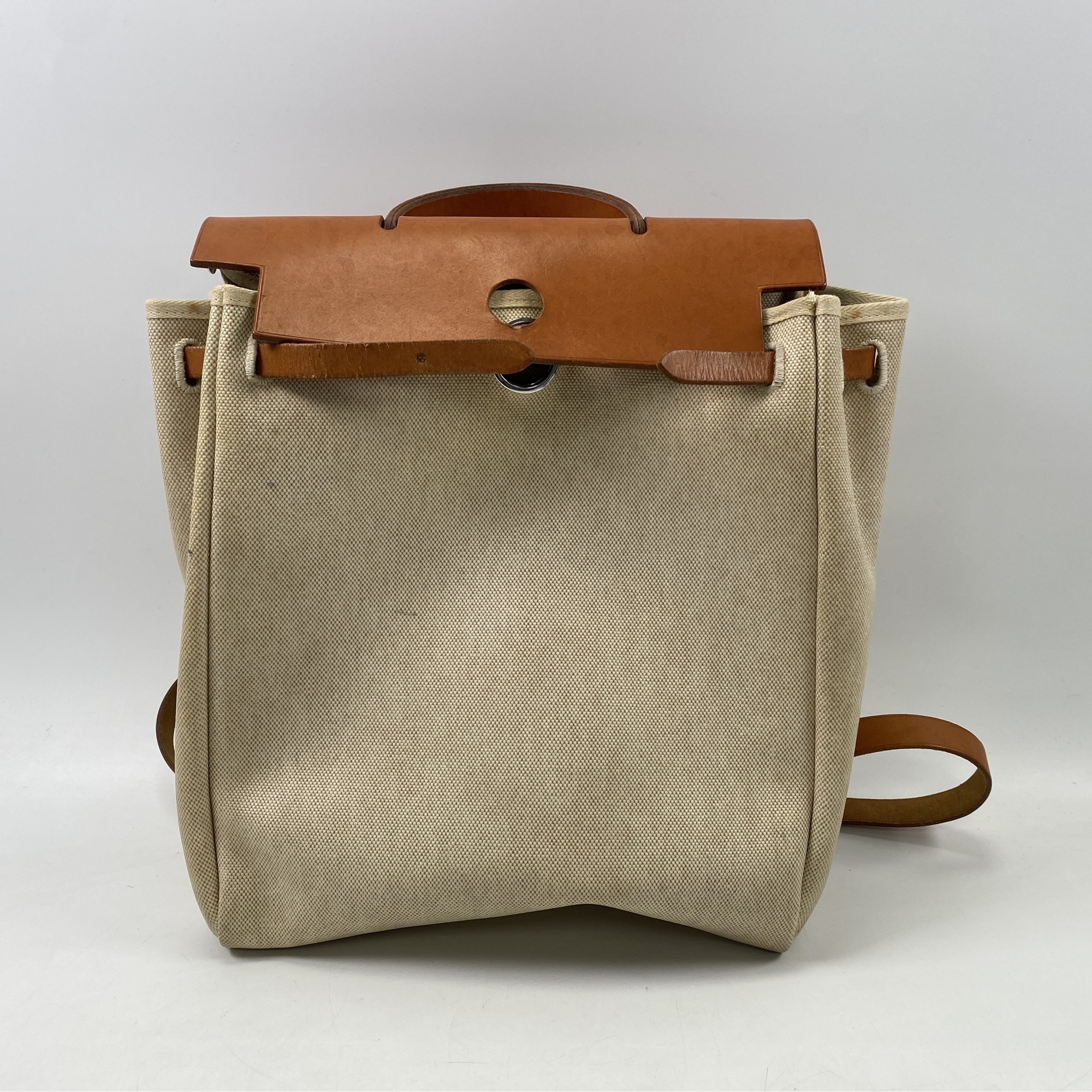 エルメス エールバッグMM ショルダーバッグ トワルアッシュ×ボックス