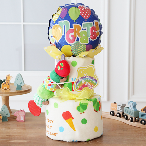 おむつケーキ】はらぺこあおむし タオルおむつケーキ