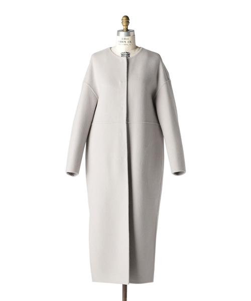 Drawer（ドゥロワー）の「Drawer ウールケヌキロングノーカラーコート