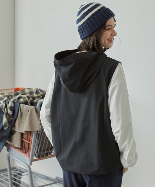 セットアップ対応】フード付きナイロンベスト MONO-MART LADY'S│MONO