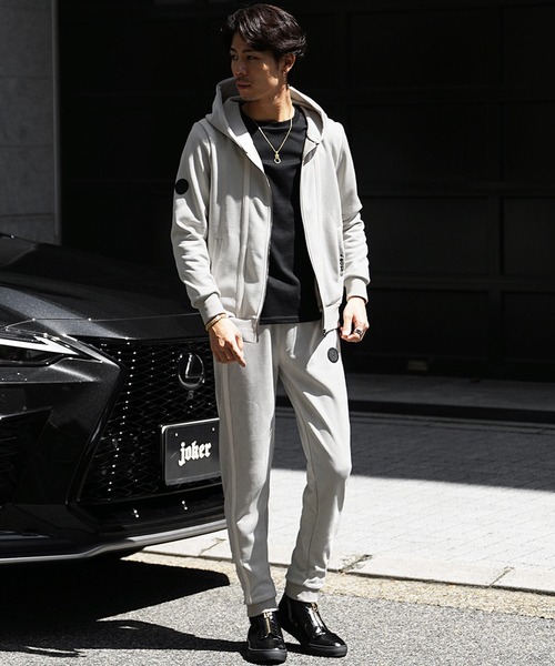 セール】【SOMEDIFF】フェイクスウェードラインセットアップ メンズ