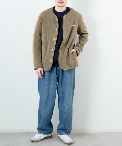 DANTON/ダントン] フリース ノーカラージャケット（ノーカラー