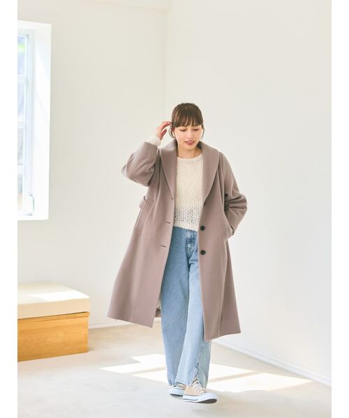 COHINA（コヒナ）の「ショールカラーバックタックフレアコート【低身長