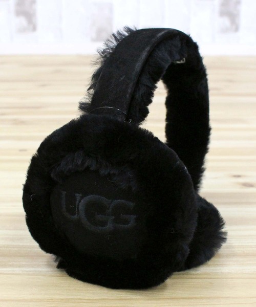 シープスキン UGG 刺繍ロゴイヤーマフ W SHEEPSKIN EMROIDERY EARMUFF