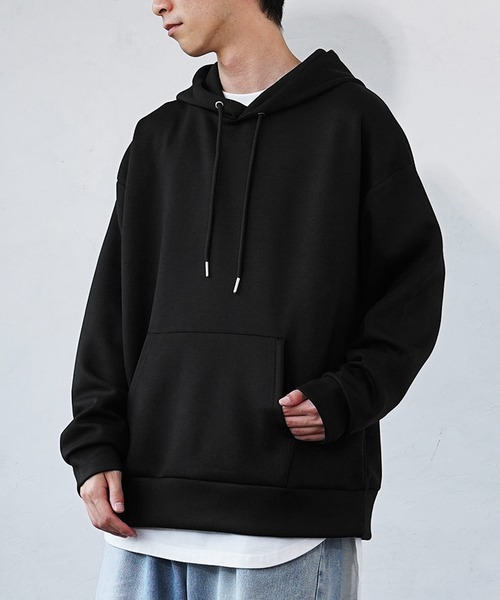 MinoriTY】もちもちポンチ素材立体フードオーバーサイズパーカー