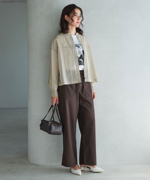 セール】ソモウライク シアー バンドカラー シャツ（シャツ/ブラウス