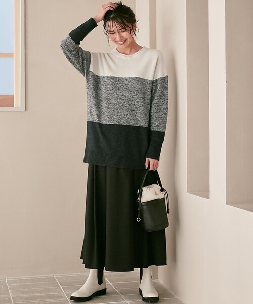 23区（ニジュウサンク）の「【洗える】ウールナイロン カラーブロック