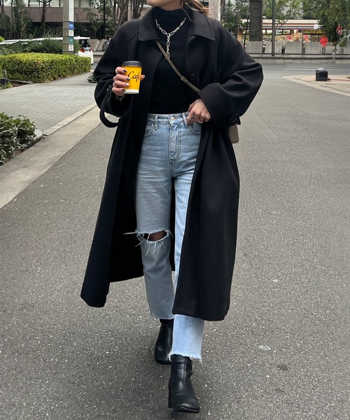 セール】【サイズ展開あり】ダメージテーパードデニム（chiica select