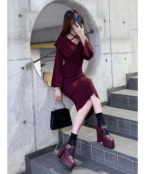 EATME（イートミー）の「オフショルニットワンピース（ワンピース