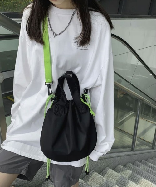 セール】2way パラコード 巾着 ナイロン ショルダーバッグ