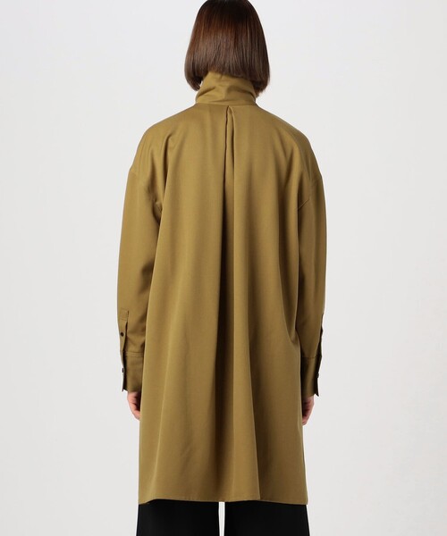 ウールツイル ハイネックロングシャツ（シャツ/ブラウス）｜CABaN