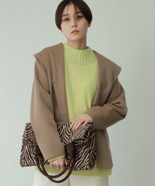 INDIVI（インディヴィ）の「◇【ウール/カラーコート】フーテッド