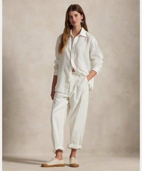 オーバーサイズ フィット リネン シャツ（シャツ/ブラウス）｜POLO