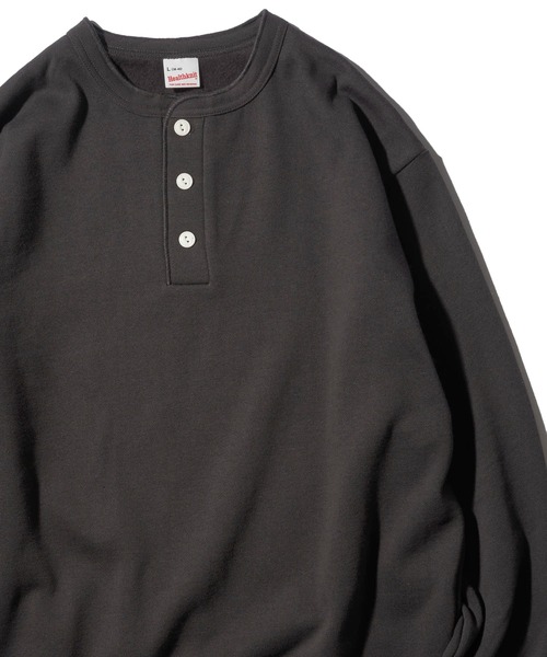 Healthknit】Classic Sweat Henley L/S / ヘンリーネック スウェット