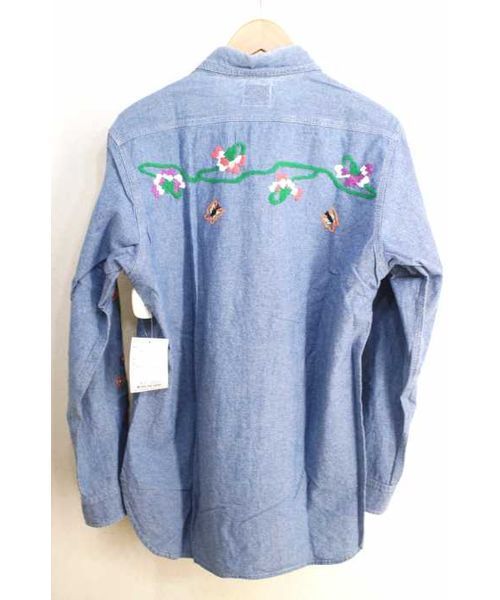 ブランド古着】バタフライ刺繍シャンブレーシャツ（シャツ/ブラウス