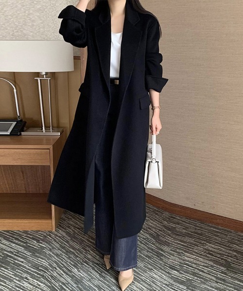 セール】ウエストベルト付きロングコート（チェスターコート）｜ONEP