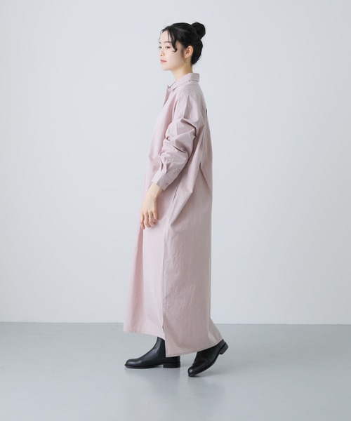 かぐれ（カグレ）の「『2サイズ展開』コットンシルクシャツワンピース