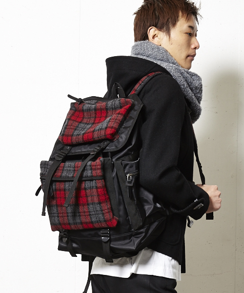 603（ロクマルサン）の「603 赤チェック切替リュック（バックパック