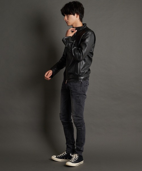 セール】WEB限定 JE LAMB LEATHER SINGLE RIDERS JE22.20/ラムレザー