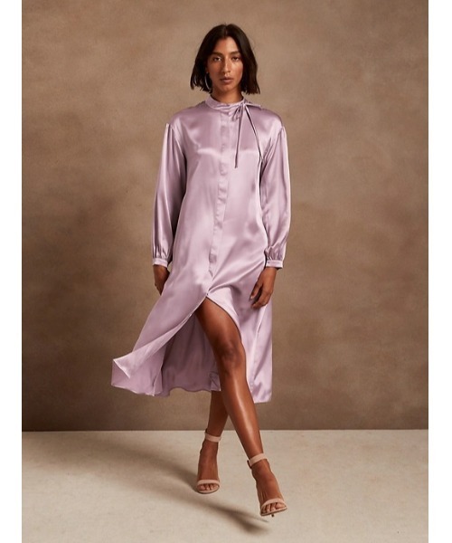 Banana Republic（バナナリパブリック）の「シルク ミディ シャツ